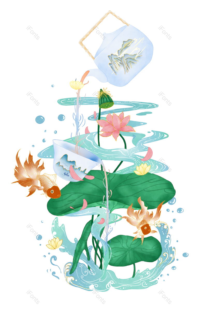 夏至图片,清新元素,荷花PNG,花卉免抠素材